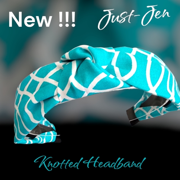 Just-Jen Blue and White Knotted Turban Style Casual Fashion Headband!! - Picture 6 of 9